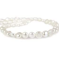 5mm White Button Freshwater Pearls, 15 inch (ONLINE ORDER ONLY)