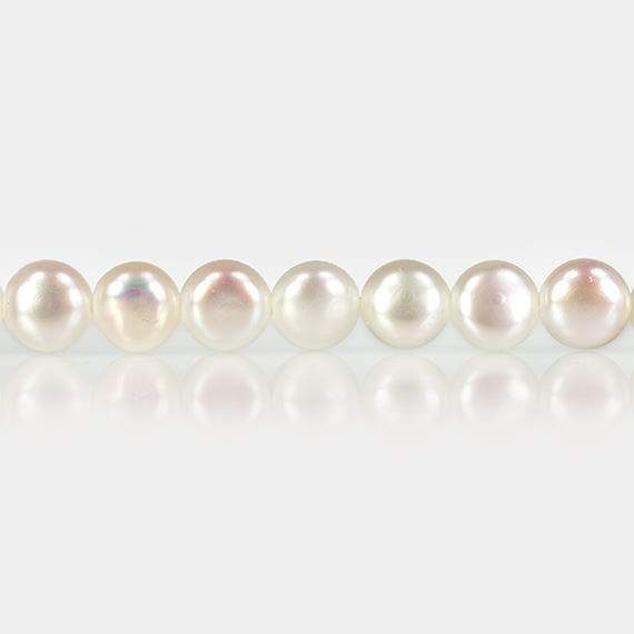 5mm White Button Freshwater Pearls, 15 inch (ONLINE ORDER ONLY)