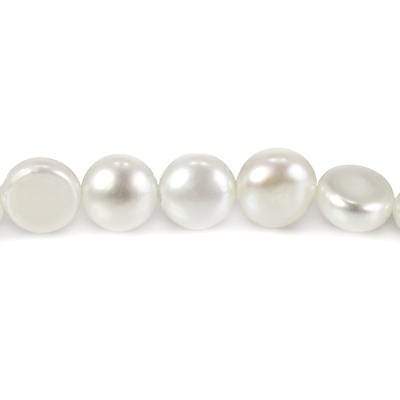 5mm White Button Freshwater Pearls, 15 inch (ONLINE ORDER ONLY)