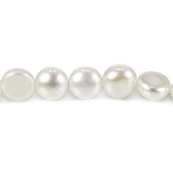 5mm White Button Freshwater Pearls, 15 inch (ONLINE ORDER ONLY)