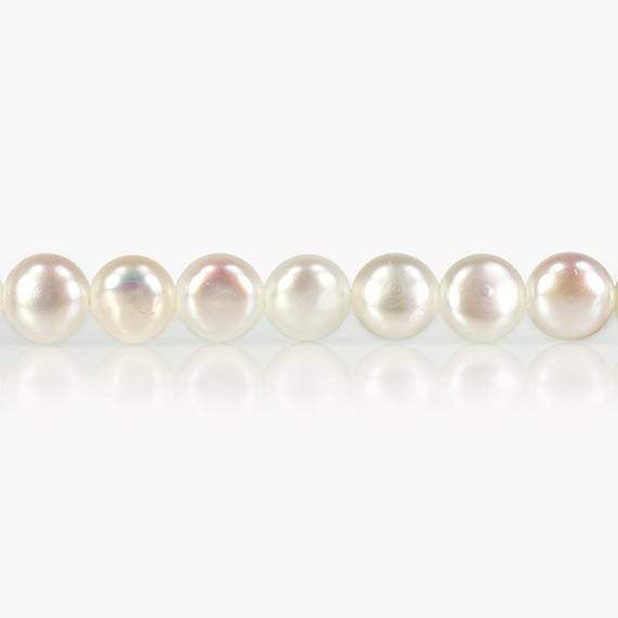 5mm White Button Freshwater Pearls, 15 inch (ONLINE ORDER ONLY)