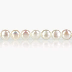 5mm White Button Freshwater Pearls, 15 inch (ONLINE ORDER ONLY)