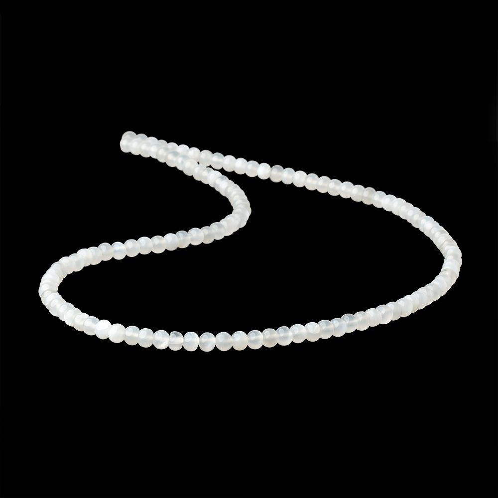 5mm White Moonstone Plain Rondelle Beads 18 inch 115 pieces AA (ONLINE ORDER ONLY)