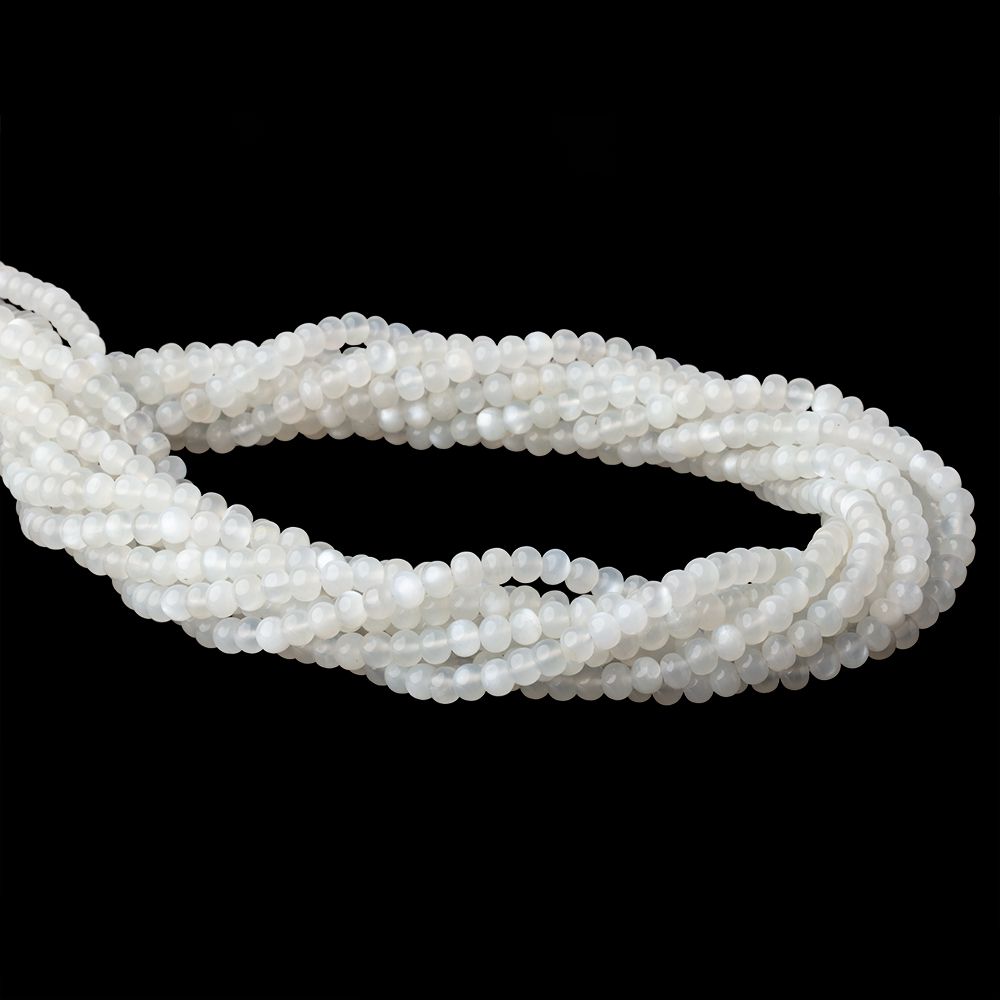 5mm White Moonstone Plain Rondelle Beads 18 inch 115 pieces AA (ONLINE ORDER ONLY)