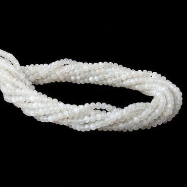 5mm White Moonstone Plain Rondelle Beads 18 inch 115 pieces AA (ONLINE ORDER ONLY)