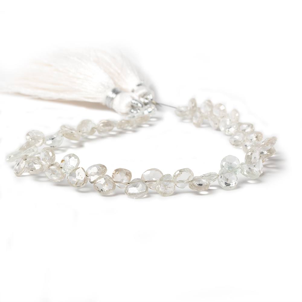 5mm White Zircon Faceted Heart Beads 8.5 inch 60 pieces (ONLINE ORDER ONLY)
