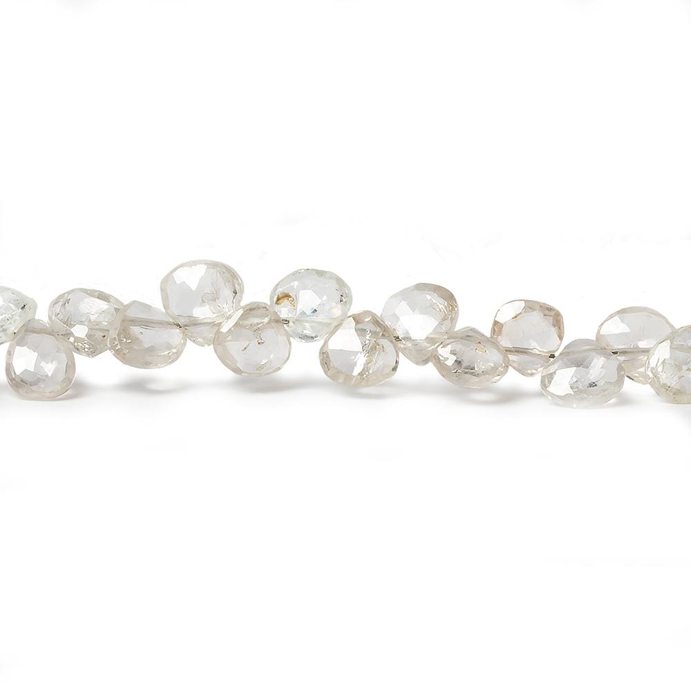 5mm White Zircon Faceted Heart Beads 8.5 inch 60 pieces (ONLINE ORDER ONLY)