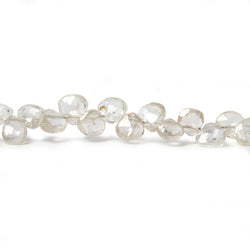 5mm White Zircon Faceted Heart Beads 8.5 inch 60 pieces (ONLINE ORDER ONLY)