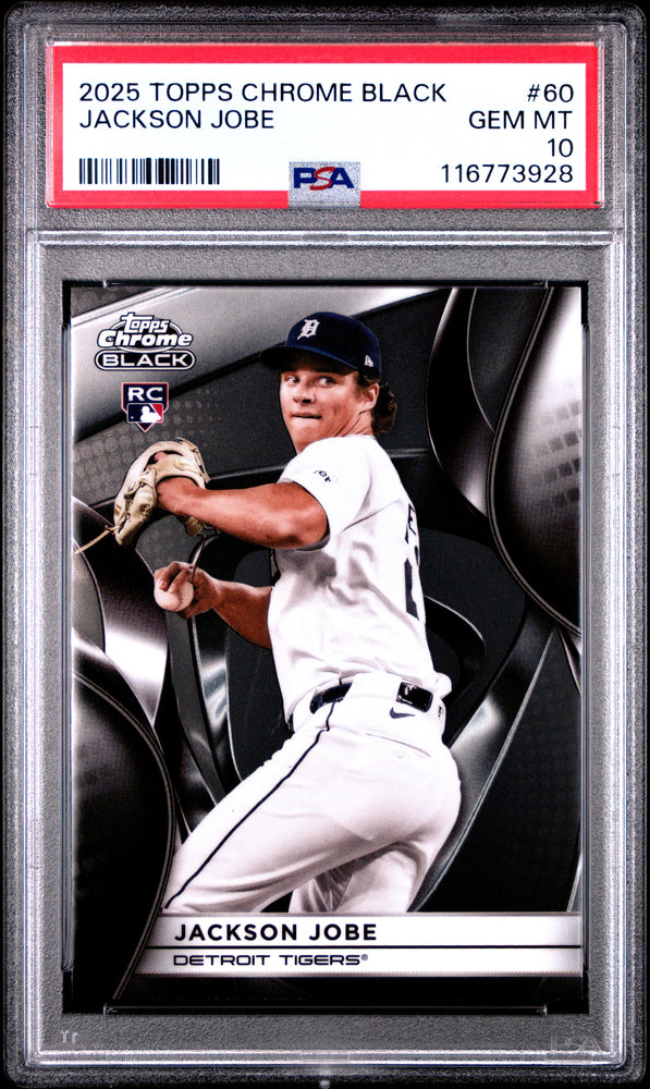 Graded 2025 Topps Chrome Black Jackson Jobe #60 Rookie RC Baseball Card PSA 10 Gem Mint (ONLINE ORDER ONLY)