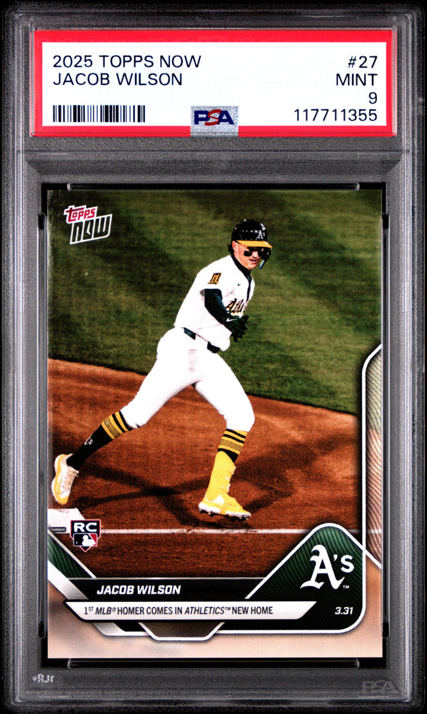 Graded 2025 Topps Now Jacob Wilson #27 Rookie RC Baseball Card PSA 9 Mint (ONLINE ORDER ONLY)