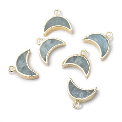 5x11mm Gold Leafed Aquamarine Crescent Moon Focal Pendant 1 piece (ONLINE ORDER ONLY)