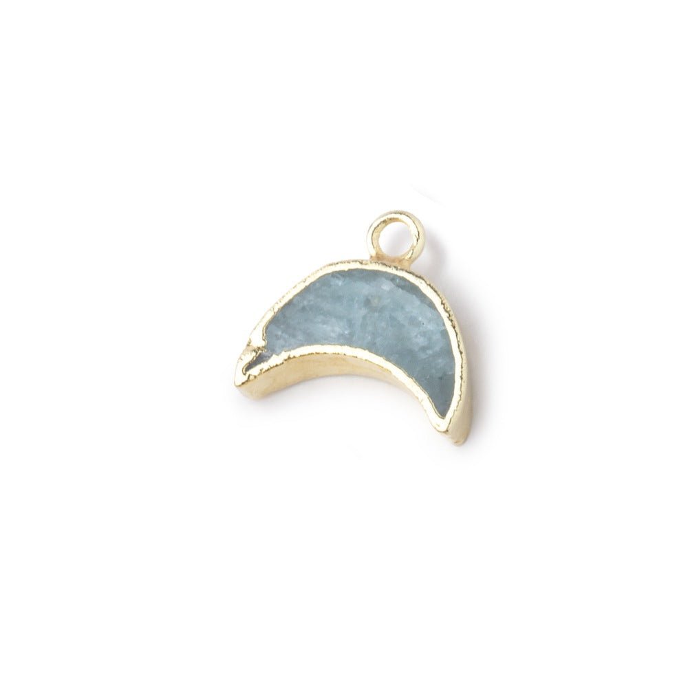 5x11mm Gold Leafed Aquamarine Crescent Moon Focal Pendant 1 piece (ONLINE ORDER ONLY)