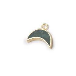 5x11mm Gold Leafed Emerald Crescent Moon Focal Pendant 1 piece (ONLINE ORDER ONLY)