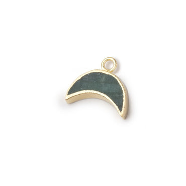 5x11mm Gold Leafed Emerald Crescent Moon Focal Pendant 1 piece (ONLINE ORDER ONLY)