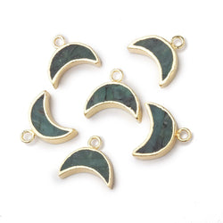 5x11mm Gold Leafed Emerald Crescent Moon Focal Pendant 1 piece (ONLINE ORDER ONLY)