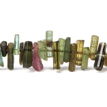 5x2 - 10x3mm Multi Color Tourmaline Beads Natural Crystal Beads 7.5 inch 100 pieces (ONLINE ORDER ONLY)