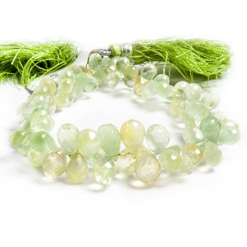 5x3-11x7mm Prehnite faceted tear drop beads 8 inch 80 pieces (ONLINE ORDER ONLY)