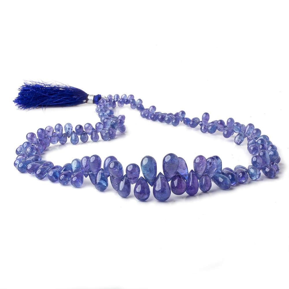 5x3-13x8mm Tanzanite plain tear drop beads 16 inch 155 pieces AA Grade (ONLINE ORDER ONLY)
