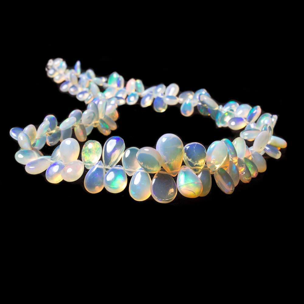 5x3-14x9mm Ethiopian Opal Plain Pear Beads 16 inch 127 pieces AA Grade (ONLINE ORDER ONLY)