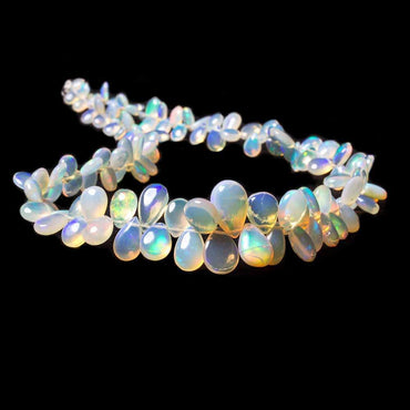 5x3-14x9mm Ethiopian Opal Plain Pear Beads 16 inch 127 pieces AA Grade (ONLINE ORDER ONLY)