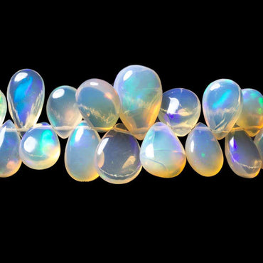 5x3-14x9mm Ethiopian Opal Plain Pear Beads 16 inch 127 pieces AA Grade (ONLINE ORDER ONLY)