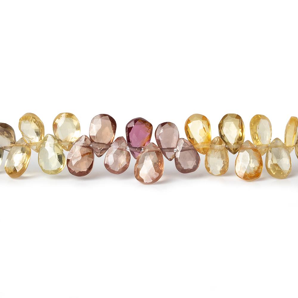 5x3-6x3mm Multi Color Zircon faceted pear briolettes 8 inch 85 beads AAA (ONLINE ORDER ONLY)