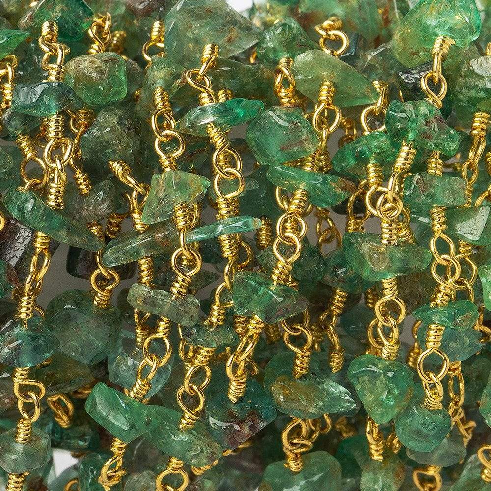 5x3-6x4mm Emerald chip nugget Vermeil Chain by the foot (ONLINE ORDER ONLY)