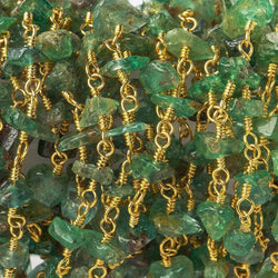 5x3-6x4mm Emerald chip nugget Vermeil Chain by the foot (ONLINE ORDER ONLY)