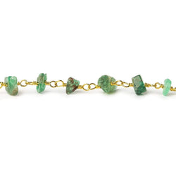 5x3-6x4mm Emerald chip nugget Vermeil Chain by the foot (ONLINE ORDER ONLY)