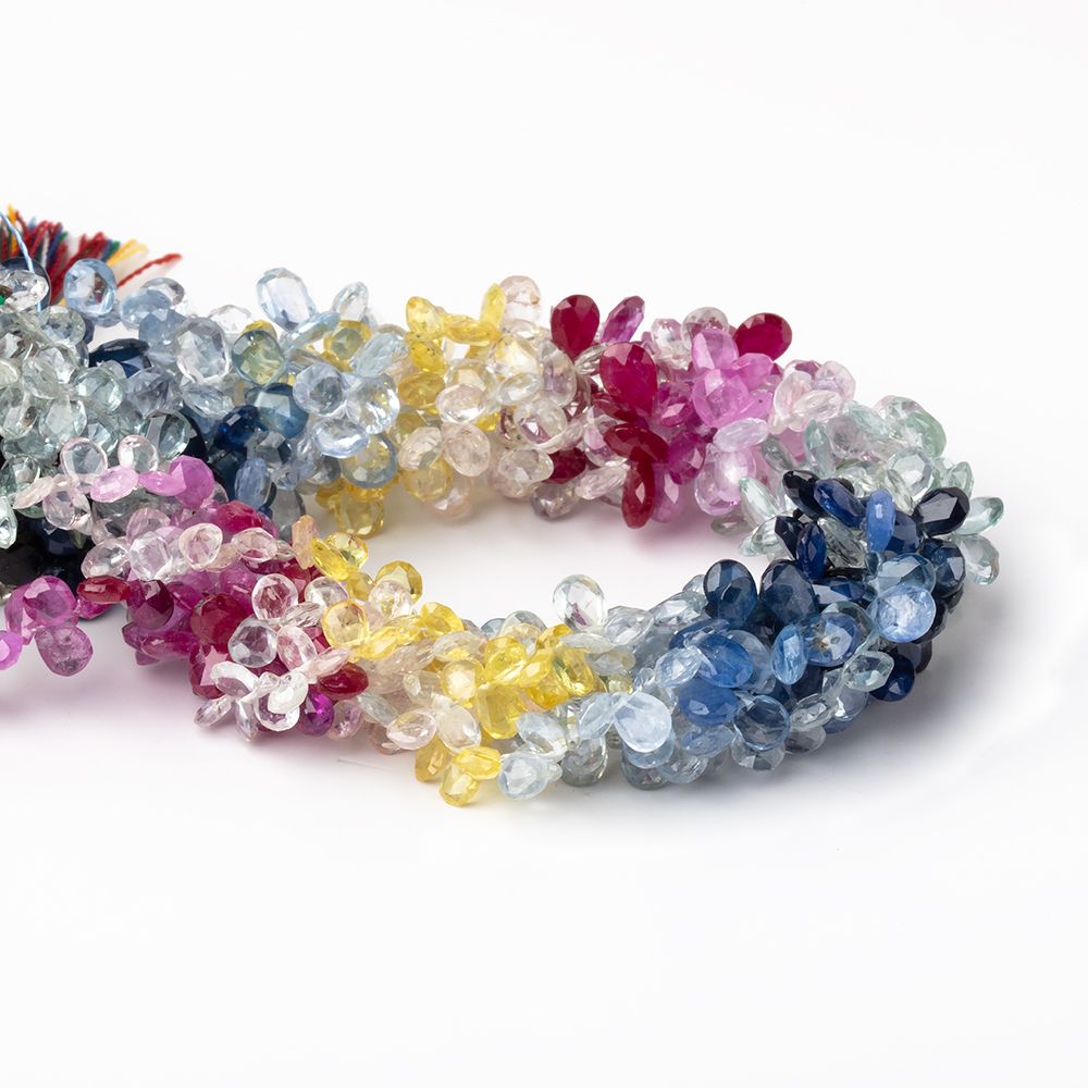 5x3-6x4mm Fancy Sapphire Faceted Pear 8 inch 96 Beads AA (ONLINE ORDER ONLY)