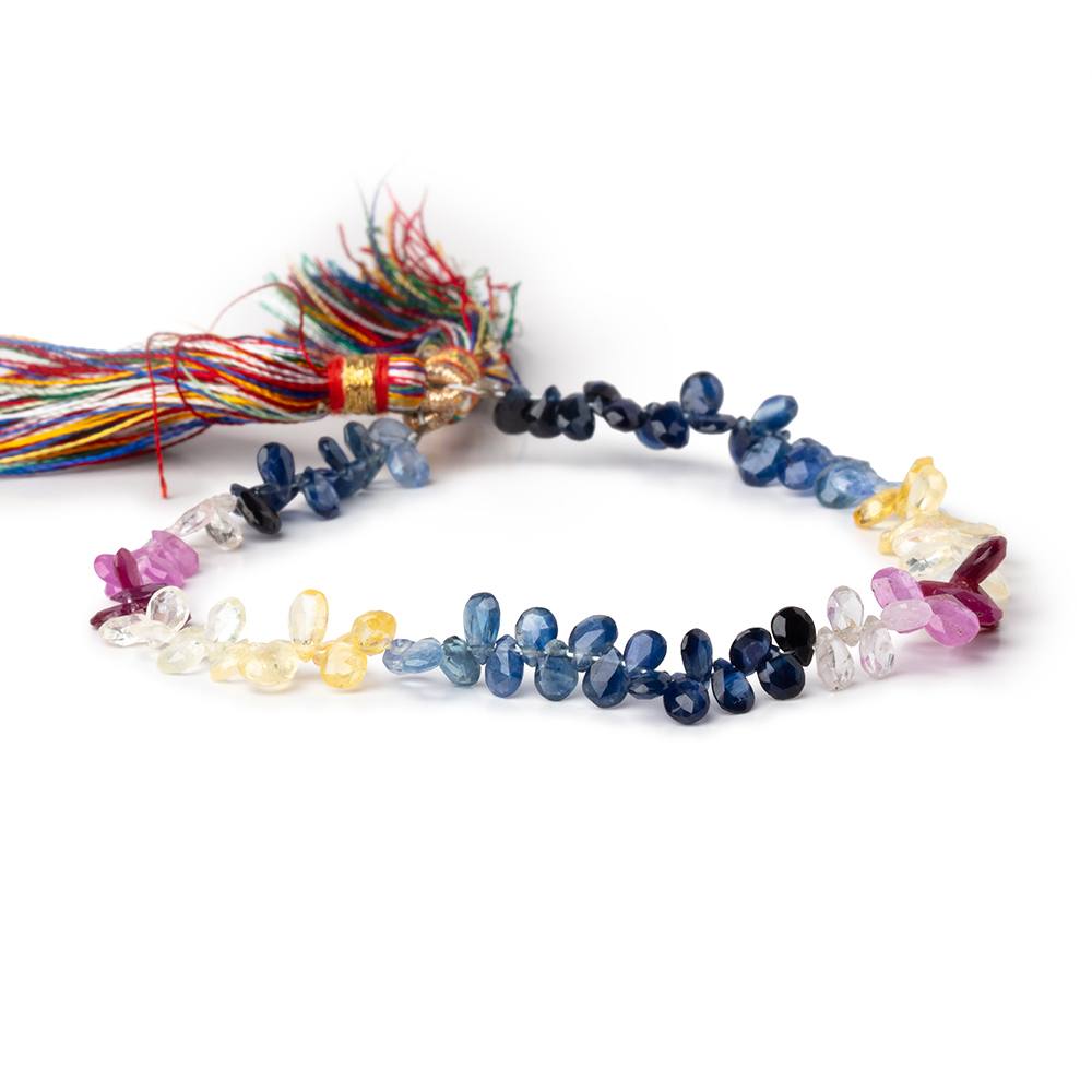 5x3-6x4mm Fancy Sapphire Faceted Pear Beads 8 inch 96 pieces AA (ONLINE ORDER ONLY)
