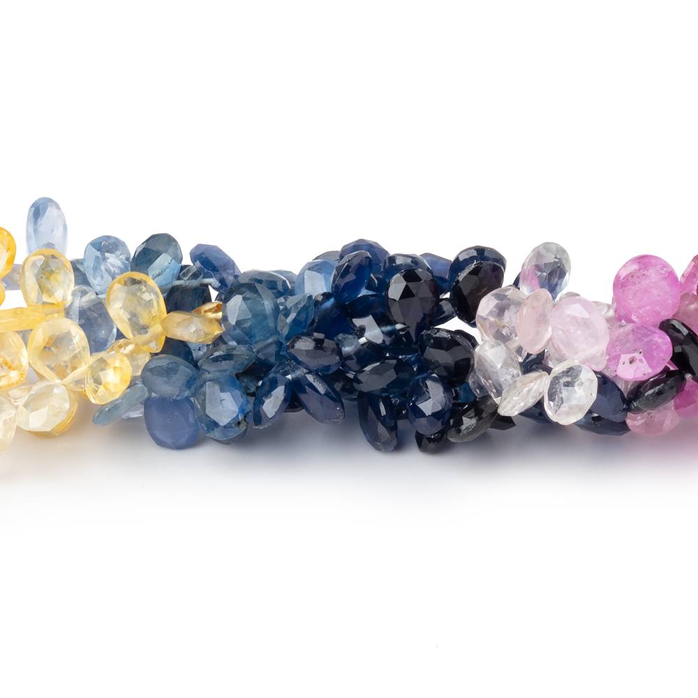 5x3-6x4mm Fancy Sapphire Faceted Pear Beads 8 inch 96 pieces AA (ONLINE ORDER ONLY)