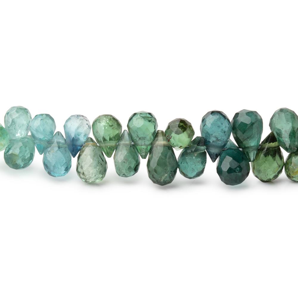 5x3-6x4mm Indicolite & Green Tourmaline Faceted Tear Drop 16 inch 187 Beads AA (ONLINE ORDER ONLY)