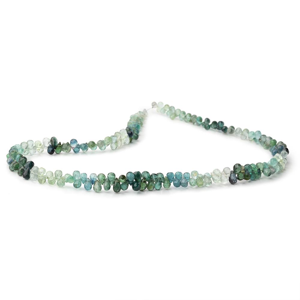 5x3-6x4mm Indicolite & Green Tourmaline Faceted Tear Drop 16 inch 187 Beads AA (ONLINE ORDER ONLY)