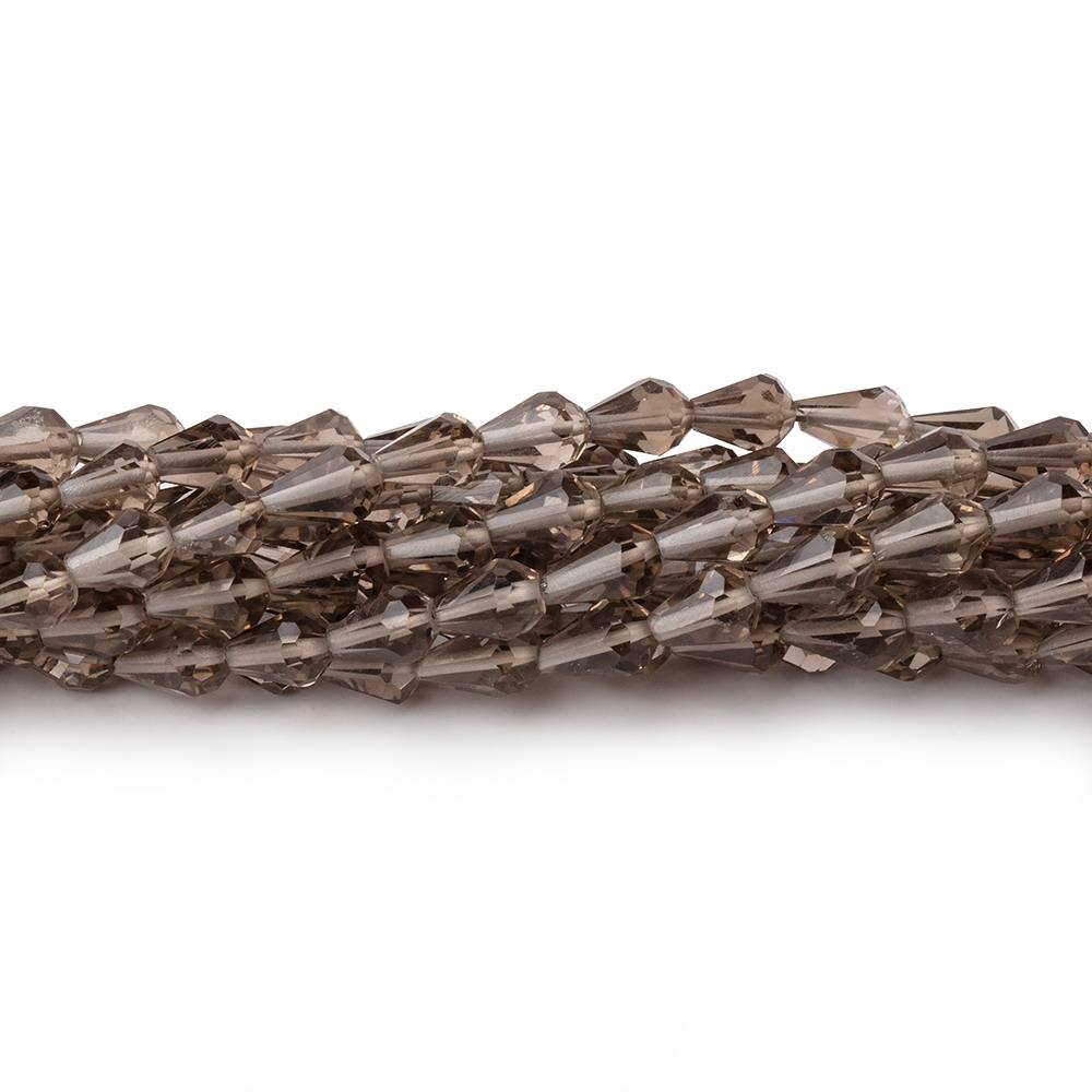 5x3-6x4mm Smoky Quartz Straight Drilled Faceted Tear Drops 14.5 inch 60 Beads (ONLINE ORDER ONLY)