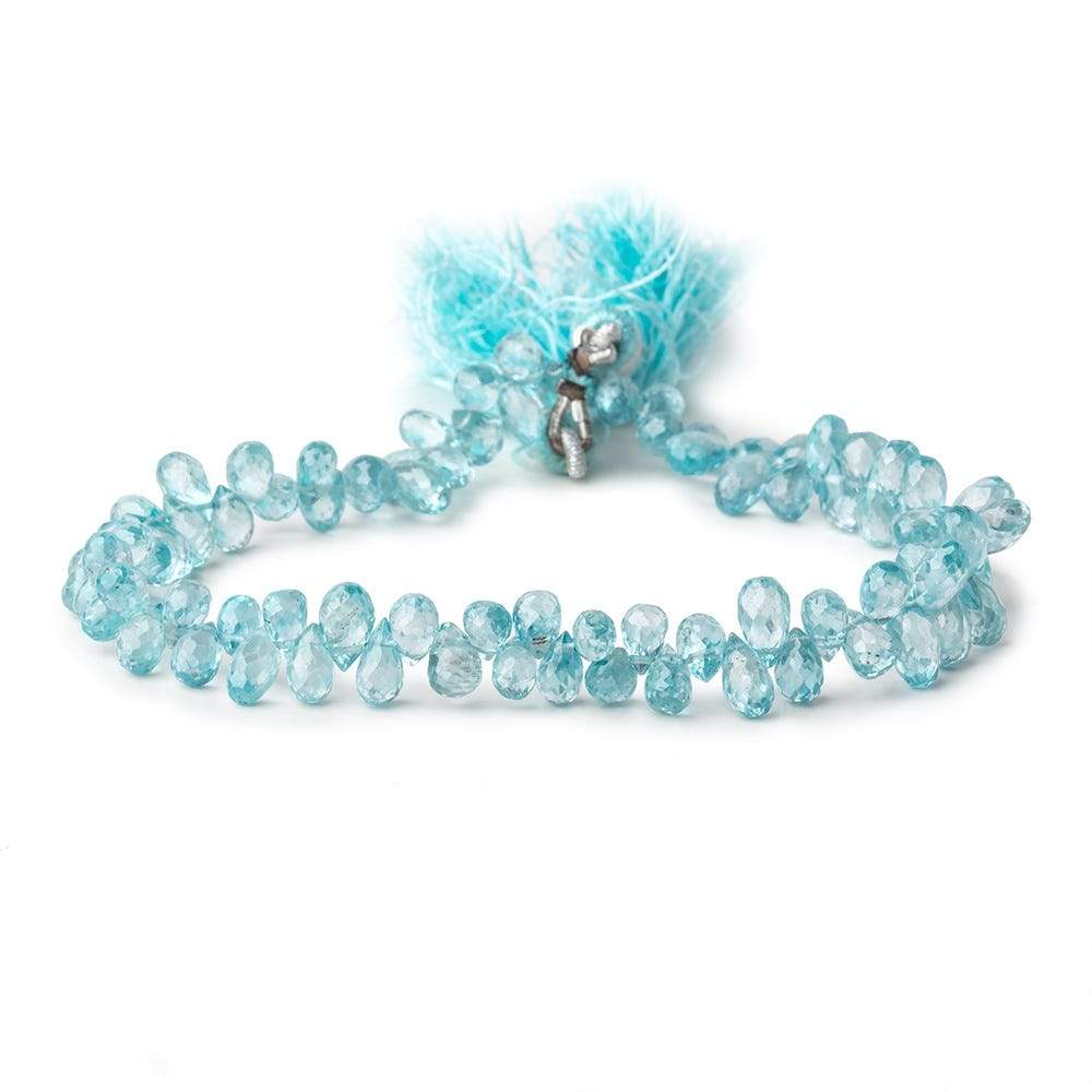 5x3-7x4mm Blue Zircon Faceted Tear Drop Beads 8 inch 85 pieces (ONLINE ORDER ONLY)