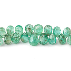 5x3-9x7mm Emerald faceted pear beads 8 inch 72 pieces (ONLINE ORDER ONLY)