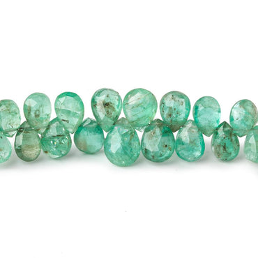 5x3-9x7mm Emerald faceted pear beads 8 inch 72 pieces (ONLINE ORDER ONLY)