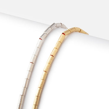 5x3mm Brushed Tube Beads 8 inch 37 pieces (ONLINE ORDER ONLY)