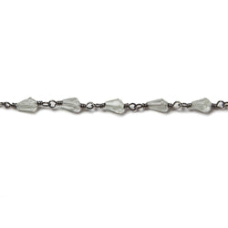 5x3mm Prasiolite tear drop Black Gold plated Chain by the foot 31 pieces (ONLINE ORDER ONLY)