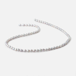 5x3mm Silver straight drilled Oval freshwater pearls 15 inch 75 pieces A (ONLINE ORDER ONLY)