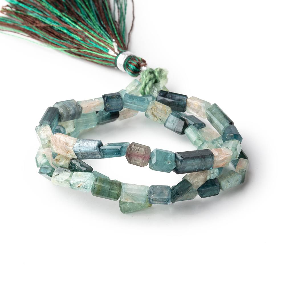 5x4-11x5mm Indicolite Tourmaline Faceted Rectangles 16 inch 60 Beads (ONLINE ORDER ONLY)