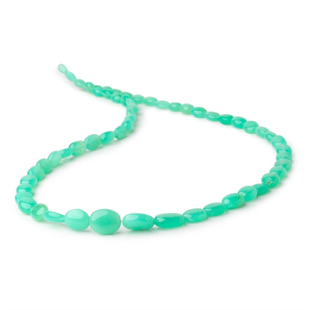 5x4-11x9mm Tanzanian Green Opal Plain Oval Beads 18 inch 57 pieces AAA (ONLINE ORDER ONLY)