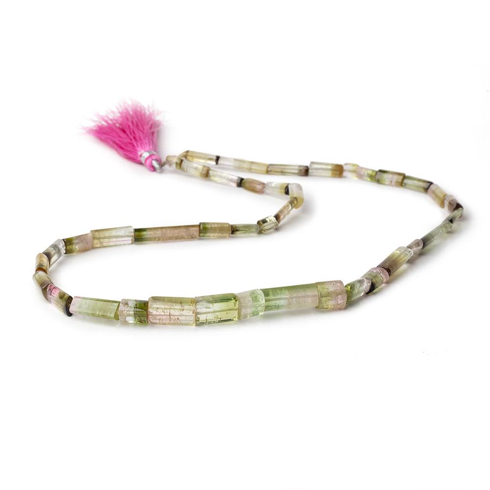 5x4-16x6mm Polychromatic Tourmaline Natural Tubes 18 inch 42 Beads AA (ONLINE ORDER ONLY)