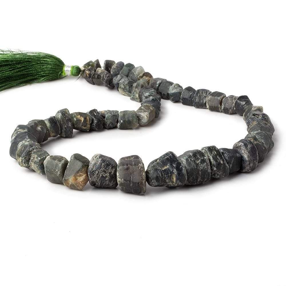 5x4-17x10mm Alluvial Green Sapphire Natural Crystal Beads 14 inch 53 pieces (ONLINE ORDER ONLY)