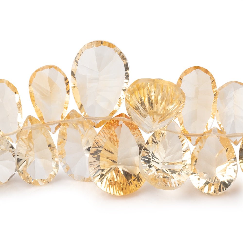 5x4-17x11mm Citrine Concave Faceted Pear Beads 8 inch 63 pieces AAA (ONLINE ORDER ONLY)