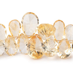 5x4-17x11mm Citrine Concave Faceted Pear Beads 8 inch 63 pieces AAA (ONLINE ORDER ONLY)