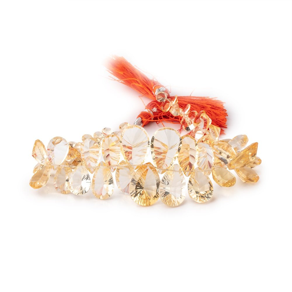 5x4-17x11mm Citrine Concave Faceted Pear Beads 8 inch 63 pieces AAA (ONLINE ORDER ONLY)