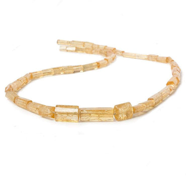5x4-19x6.5mm Imperial Topaz plain tube beads 18 inch 49 pieces (ONLINE ORDER ONLY)