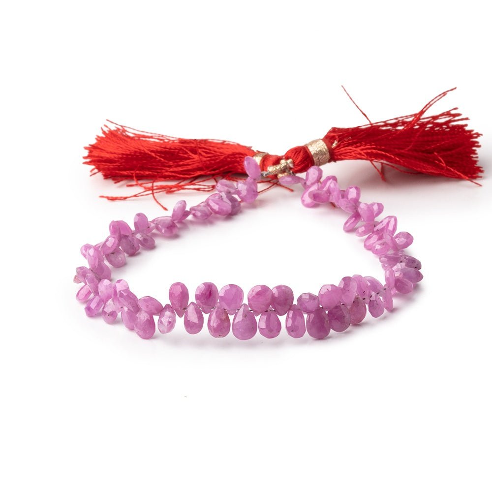 5x4-6.5x4mm Burmese Ruby Faceted Pear Beads 8 inch 90 pieces AA (ONLINE ORDER ONLY)